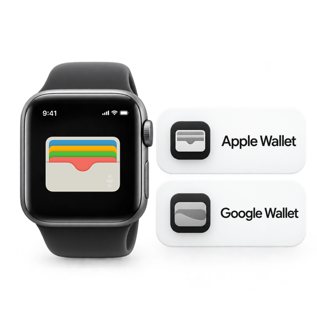 Apple Watch ekranında addContact dijital kartvizit paylaşımı için QR kod